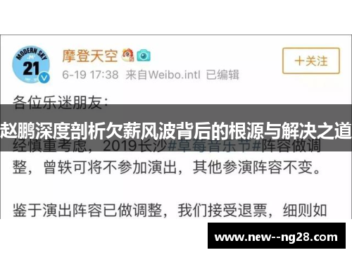 赵鹏深度剖析欠薪风波背后的根源与解决之道